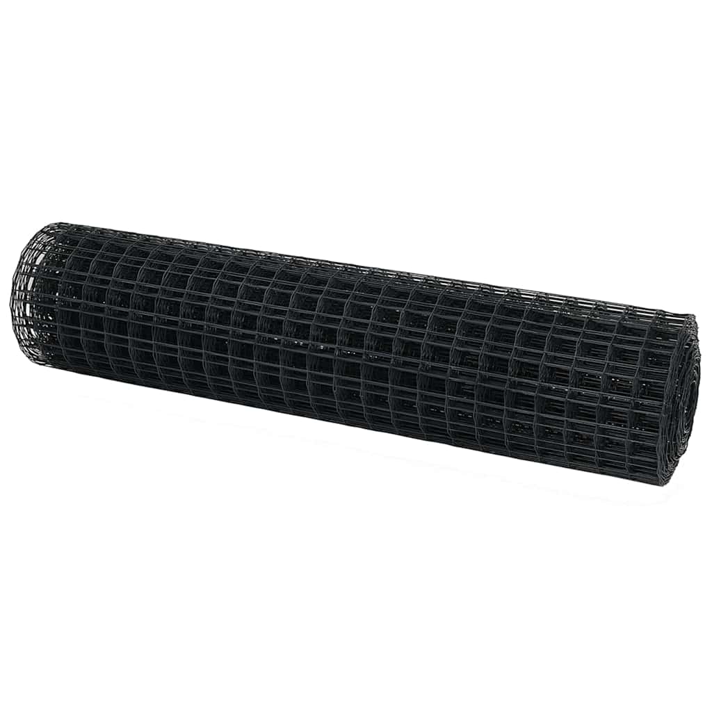 Vidaxl euro hek grijs 1,4 x 10 m pvc-gecoat ijzer
