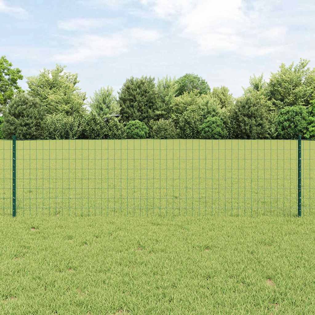 Vidaxl hek met paal groen 0,6 x 10 m staal en pvc