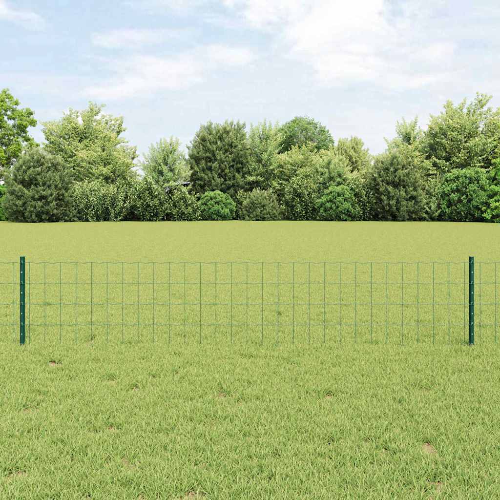 Vidaxl hek met paal groen 0,4 x 10 m staal en pvc