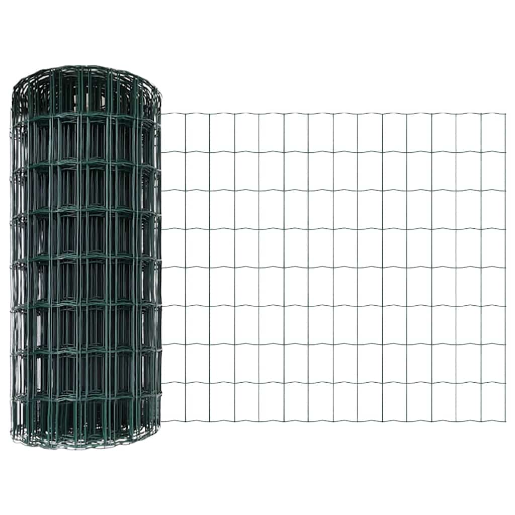Vidaxl hek met paal groen 0,4 x 10 m staal en pvc