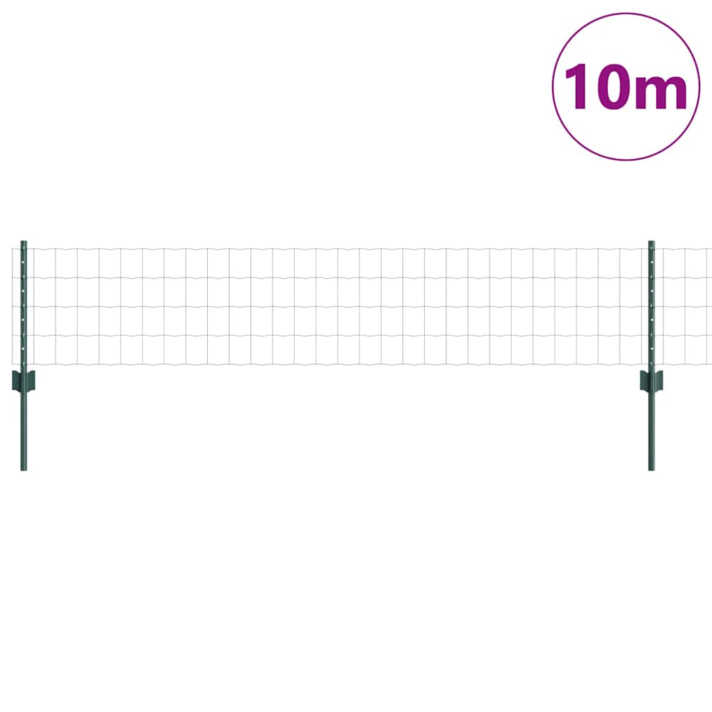 Vidaxl hek met paal groen 0,4 x 10 m staal en pvc