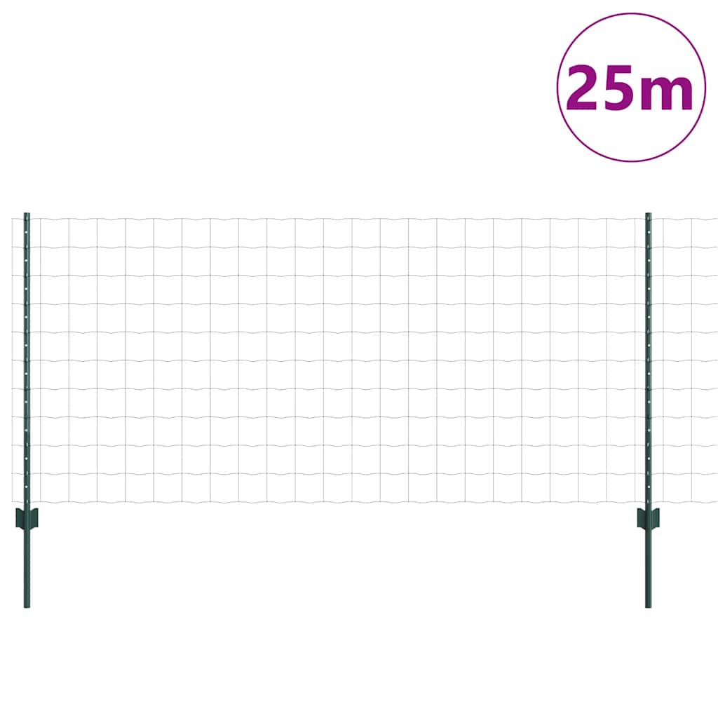 Vidaxl hek met paal groen 1 x 25 m staal