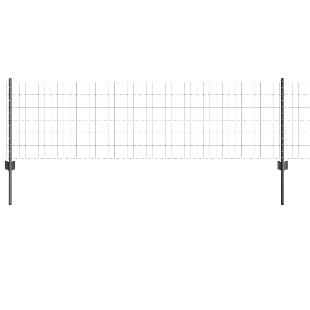 Vidaxl euro-hek met palen 25 x 0,6 m pvc-coated staal grijs mesh