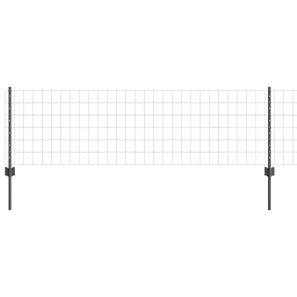 Vidaxl hek met paal grijs 0,6 x 25 m staal en pvc
