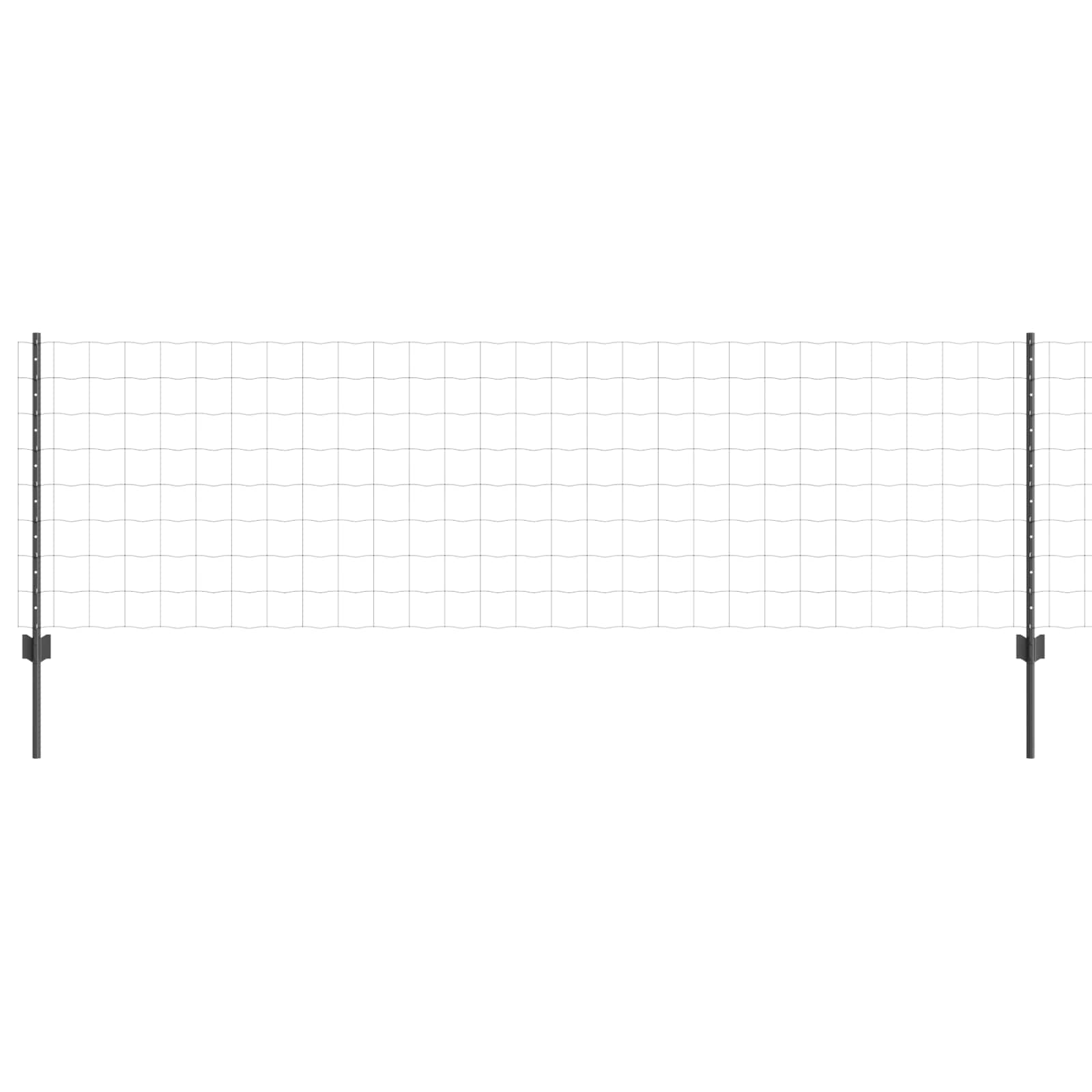 Vidaxl hek met paal grijs 0,8 x 25 m staal
