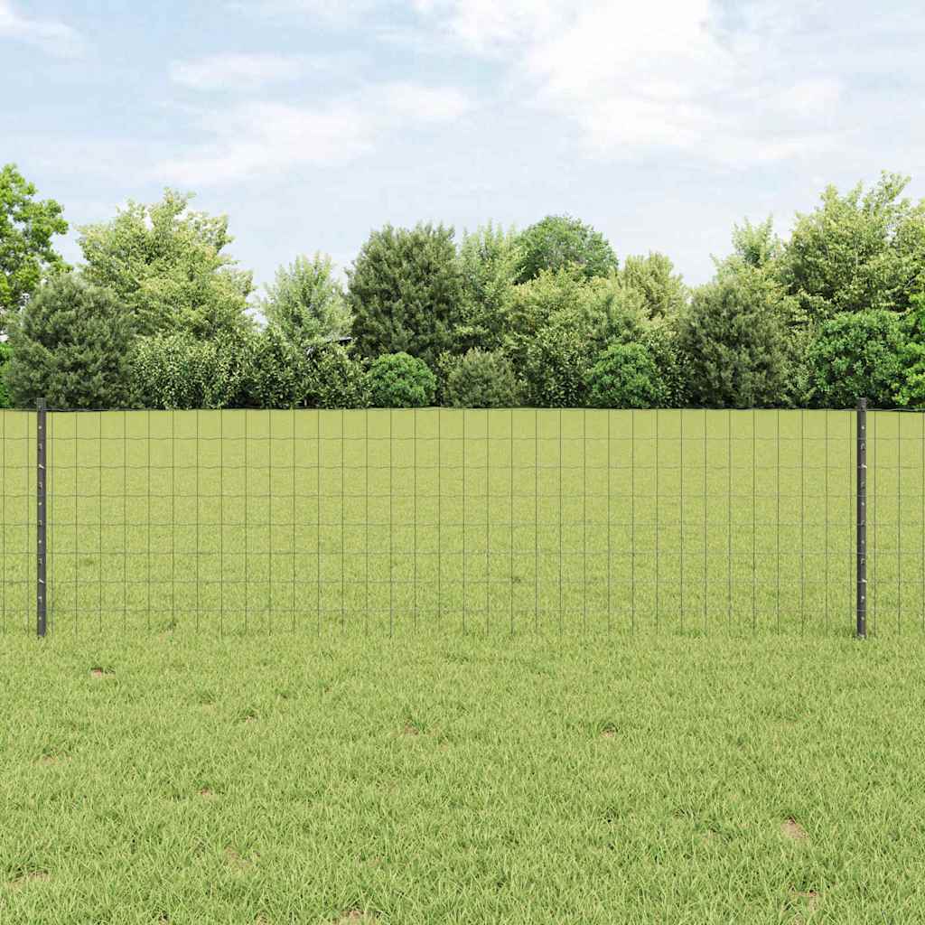 Vidaxl euro-hek met palen 25 x 0,6 m pvc-coated staal grijs mesh