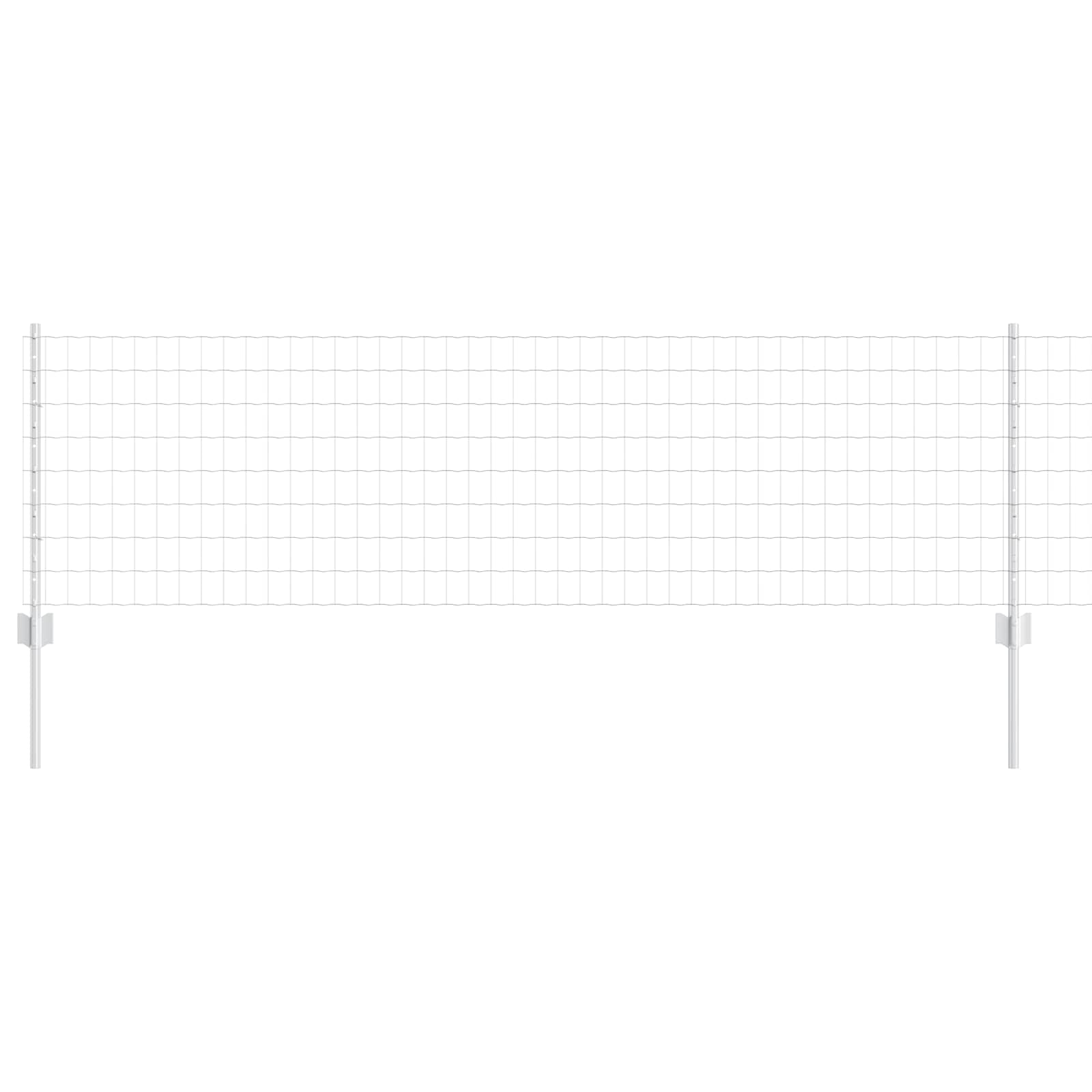Vidaxl hek met paal zilver 0,6 x 25 m staal