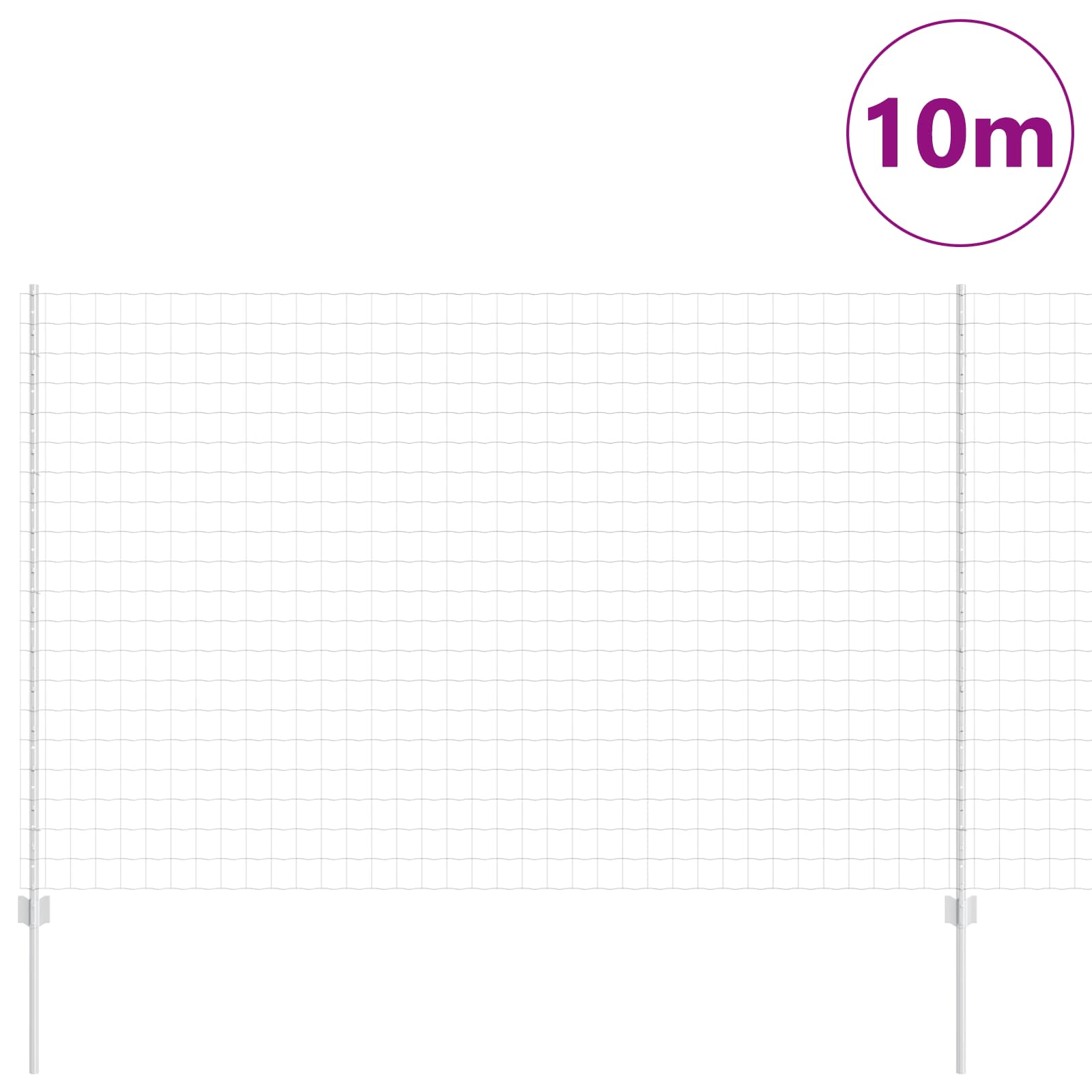 Vidaxl hek met paal zilver 1,6 x 10 m staal