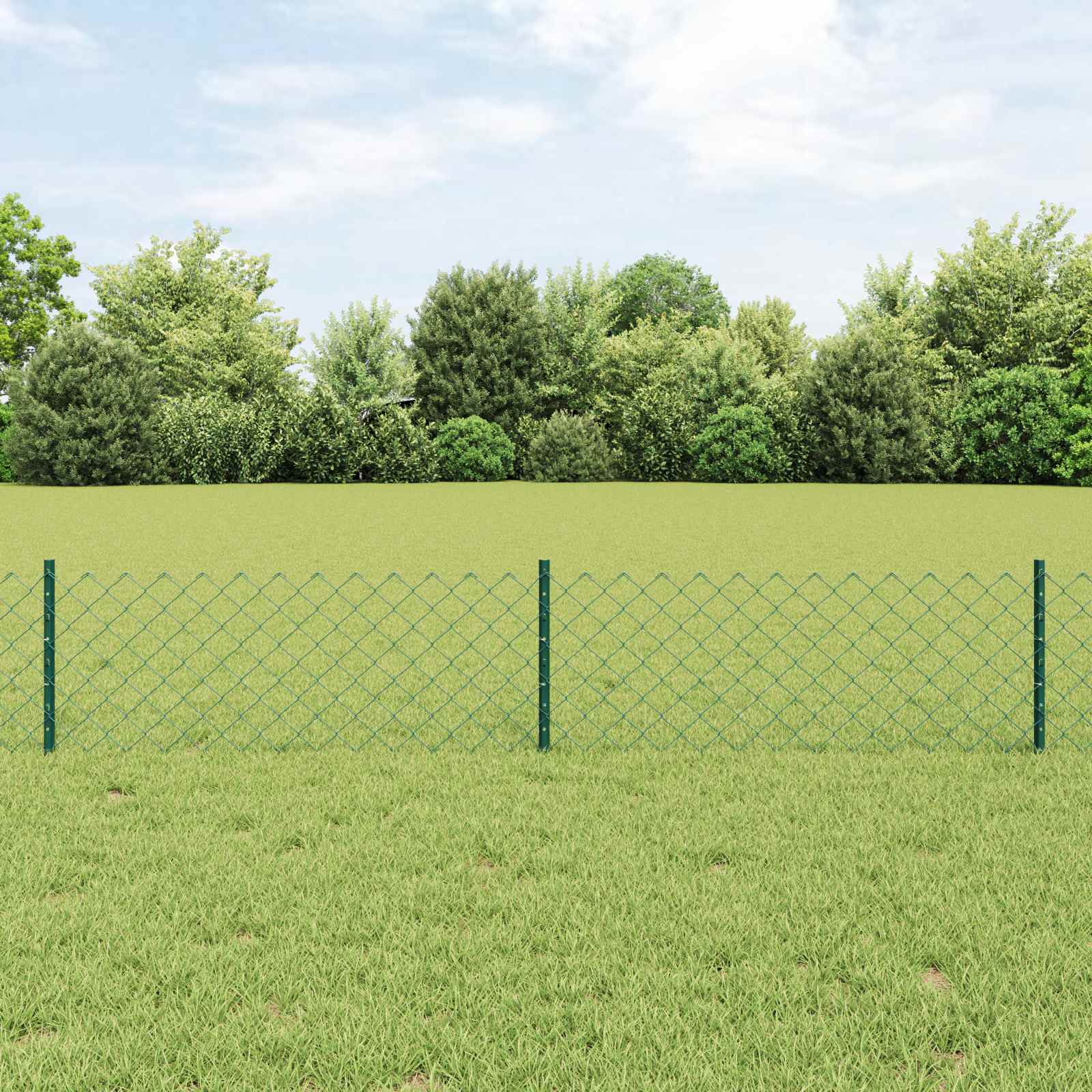 Vidaxl hek met paal groen 0,4 x 10 m staal en pvc