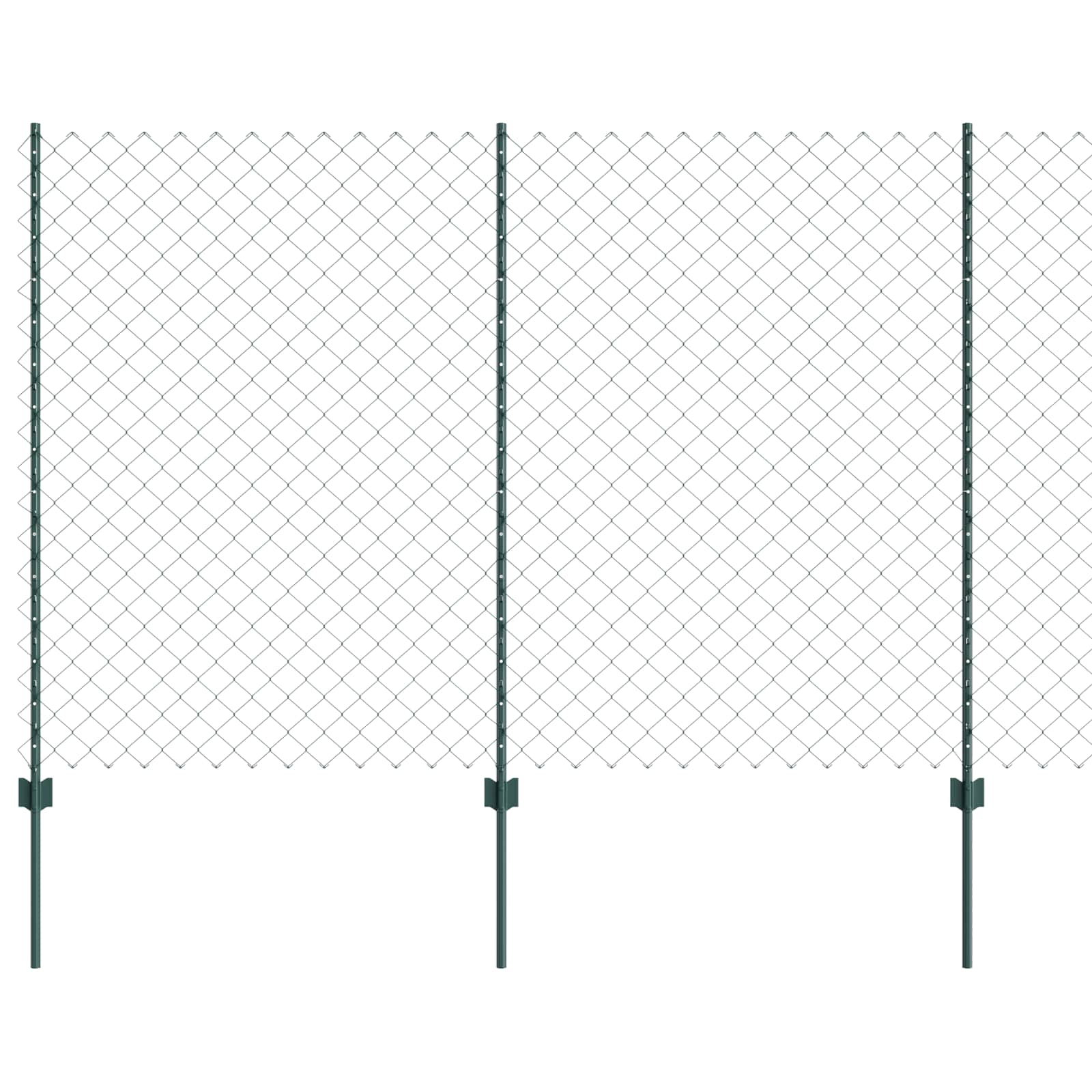 Vidaxl hek met paal groen 1,6 x 10 m staal en pvc