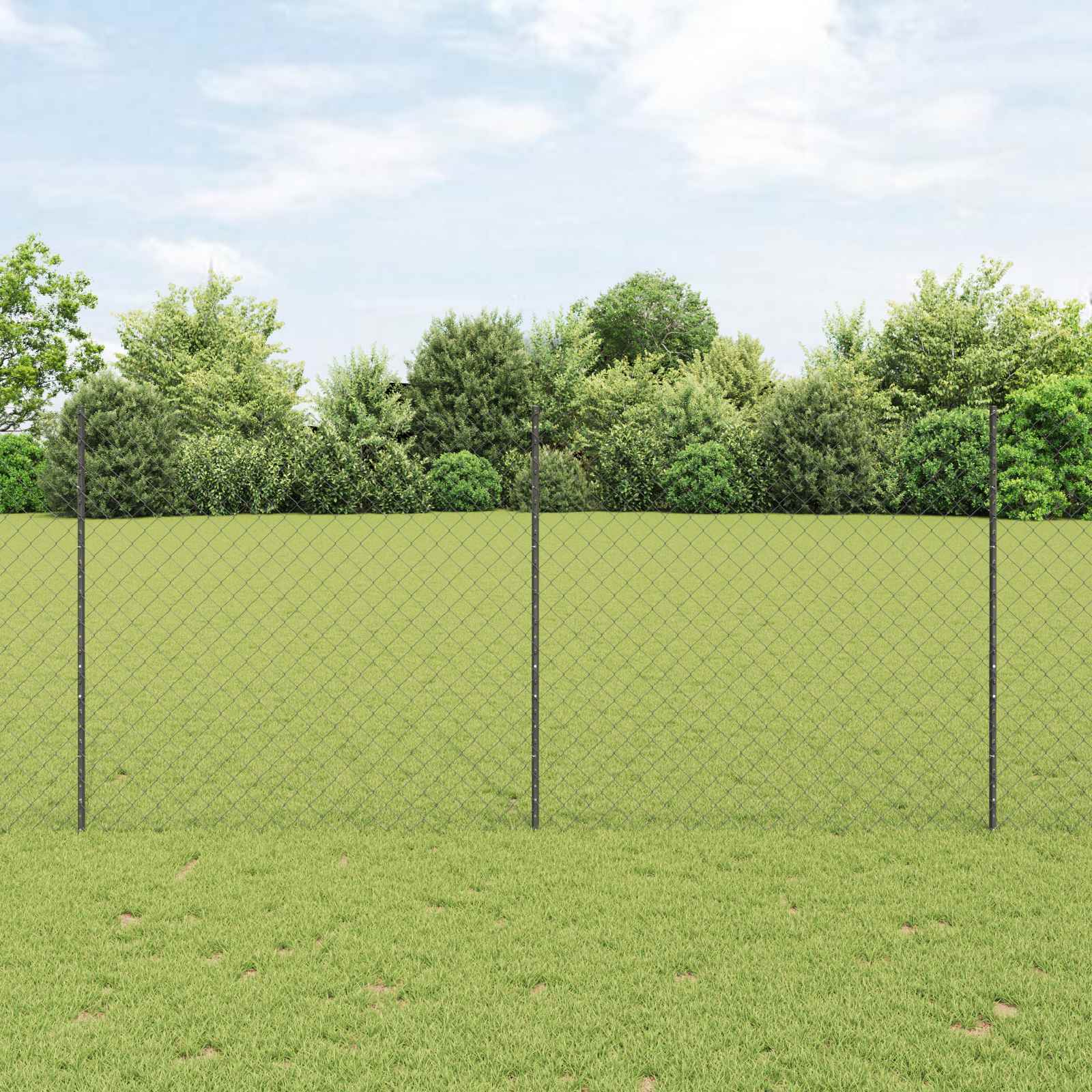 Vidaxl hek met paal grijs 1,4 x 10 m staal en pvc