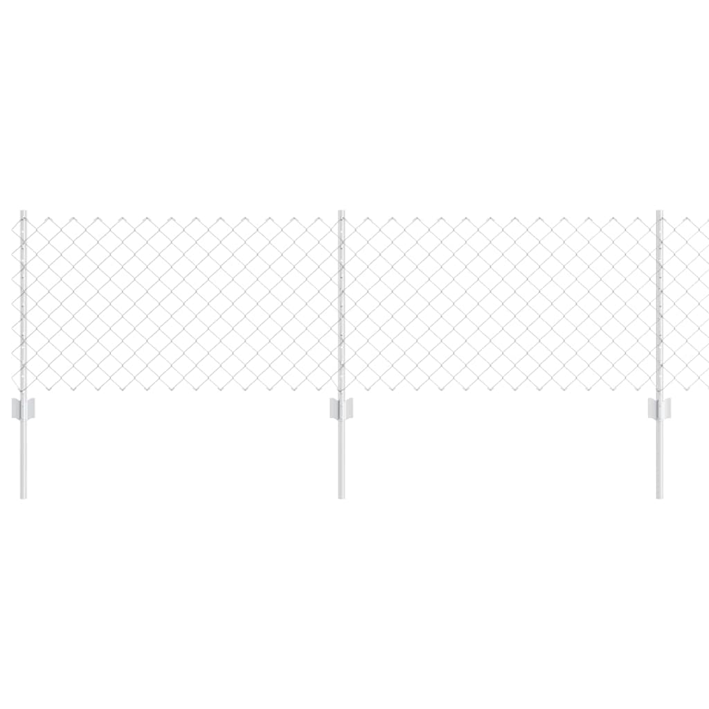 Vidaxl gaashek met palen 25 x 0,6 m gegalvaniseerd staal zilverkleurig