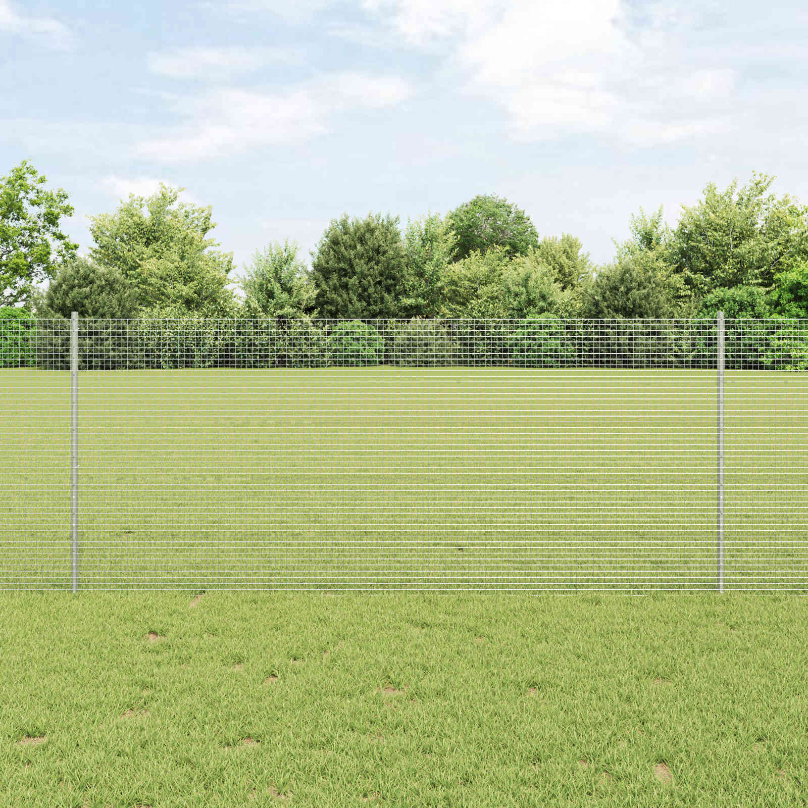 Vidaxl hek met paal zilver 1 x 25 m staal