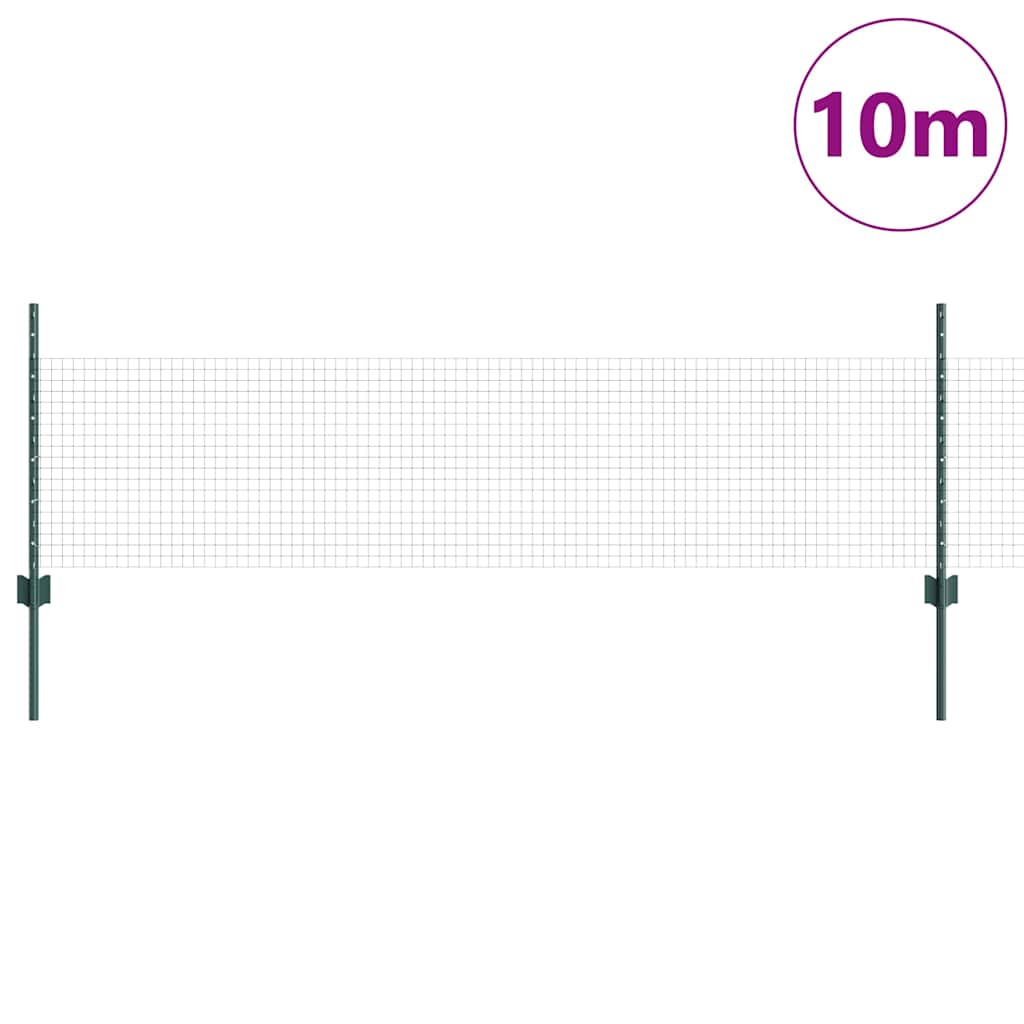 Vidaxl gelast draadhek met palen 10 x 0,5 m gegalvaniseerd staal groen