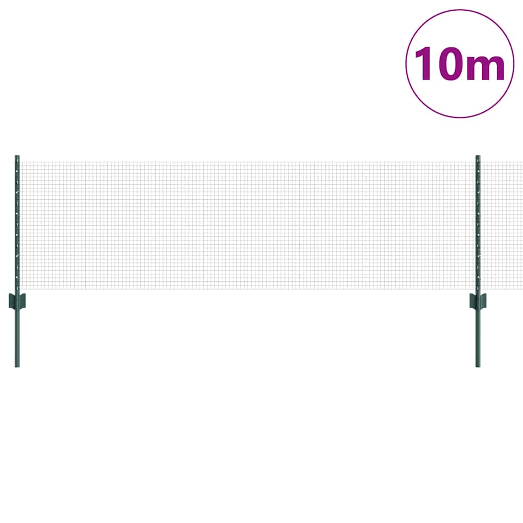 Vidaxl hek met paal groen 0,6 x 10 m staal en pvc