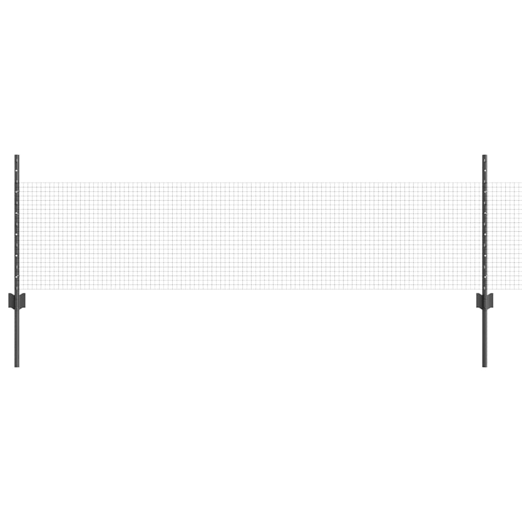 Vidaxl gelast draadhek met palen 25 x 0,5 m gegalvaniseerd staal grijs