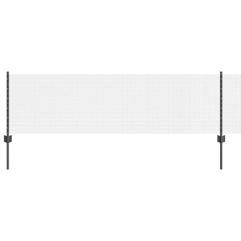 Vidaxl hek met paal grijs 0,6 x 25 m staal en pvc