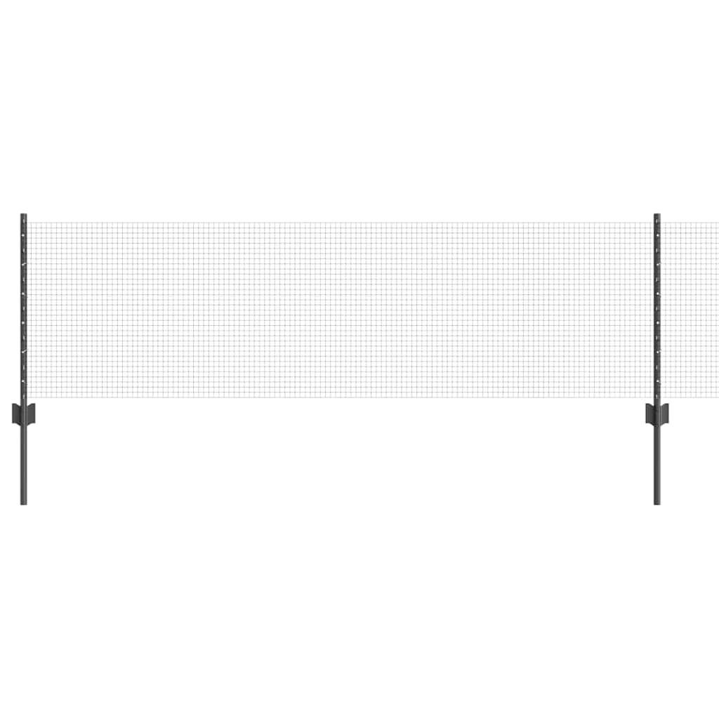 Vidaxl hek met paal grijs 0,6 x 25 m staal en pvc