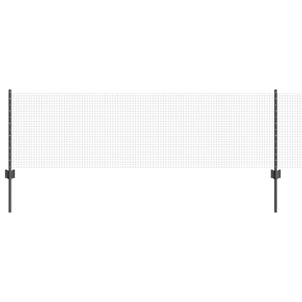 Vidaxl gelast draadhek met palen 25 x 0,6 m pvc-coated staal grijs