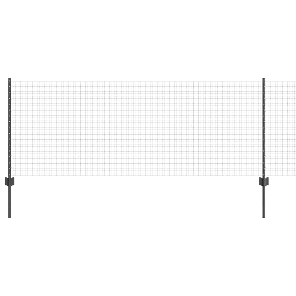 Vidaxl hek met paal grijs 0,8 x 25 m staal en pvc