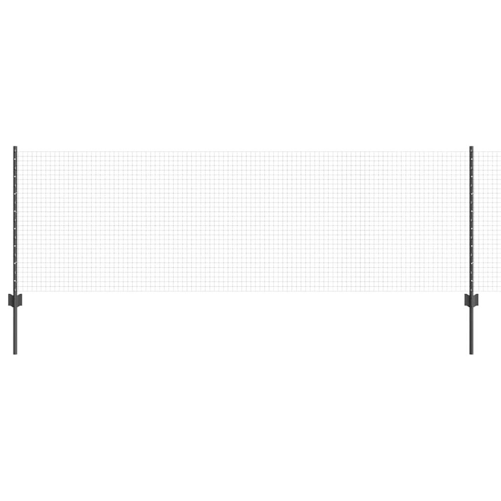 Vidaxl hek met paal grijs 0,8 x 25 m staal en pvc