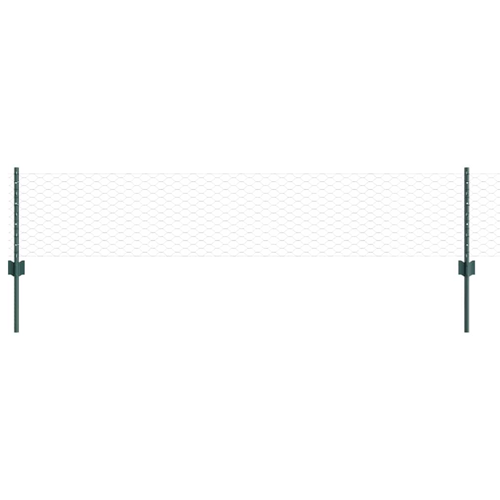 Vidaxl hek met paal groen 0,4 x 10 m staal en pvc