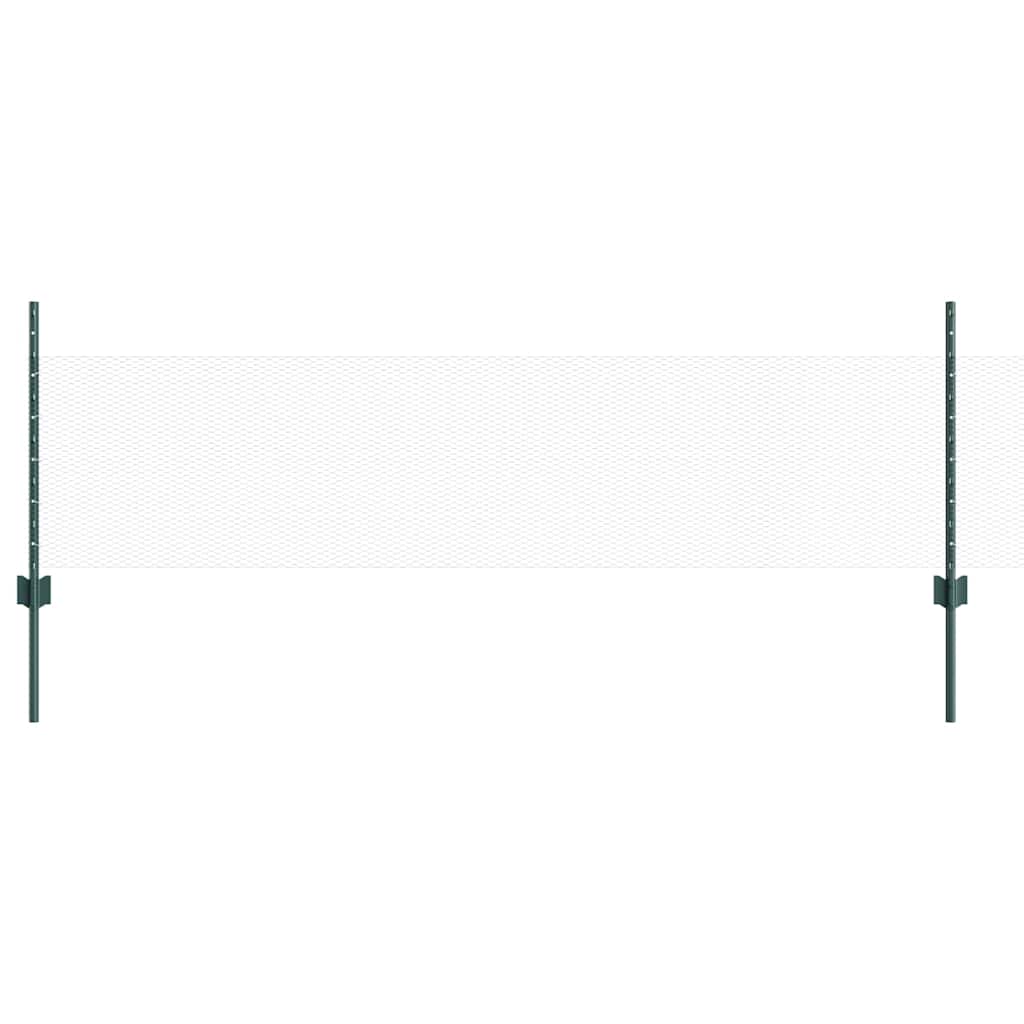 Vidaxl hek met paal groen 0,5 x 10 m staal en pvc