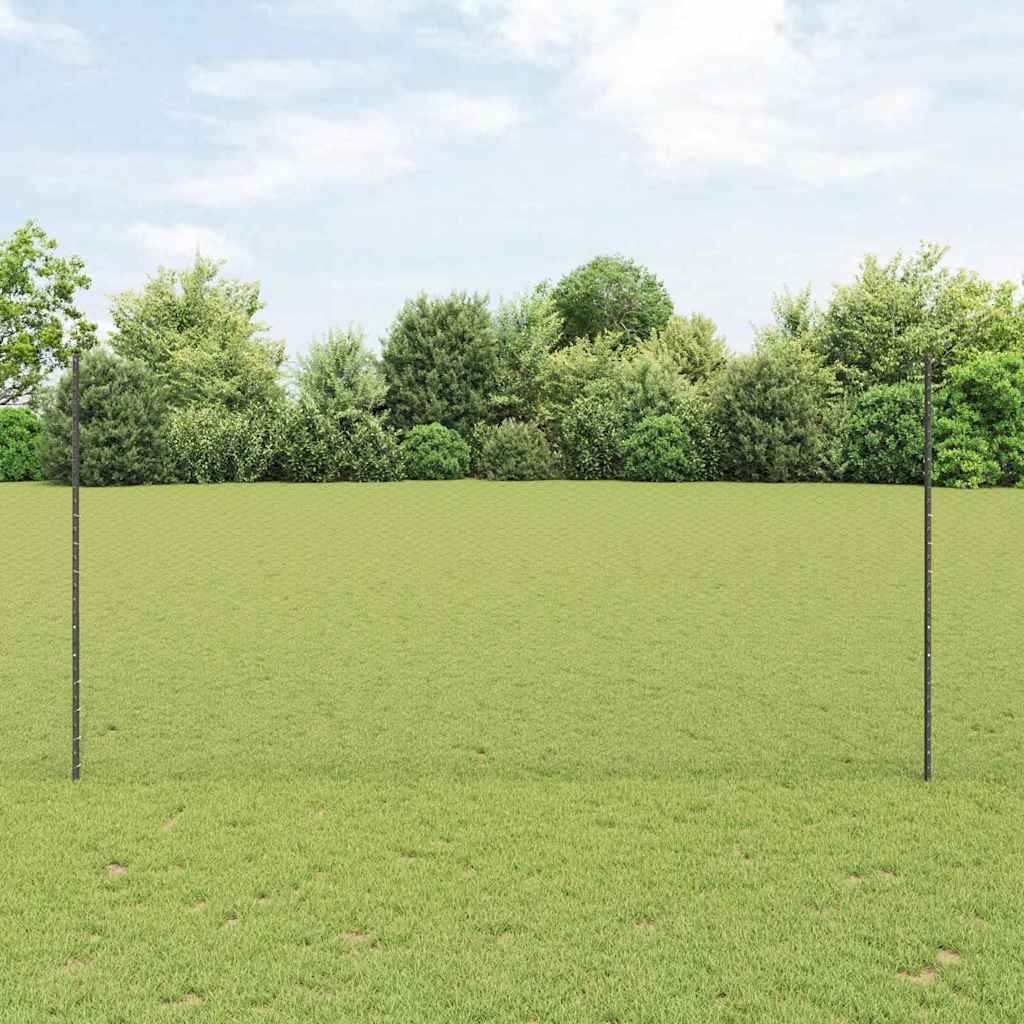 Vidaxl hek met paal grijs 1,5 x 25 m staal