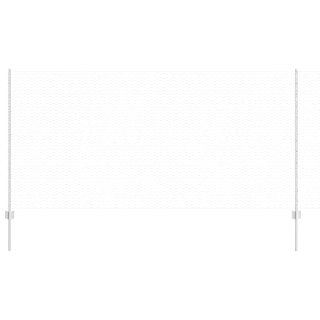 Vidaxl hek met paal zilver 1,2 x 25 m staal