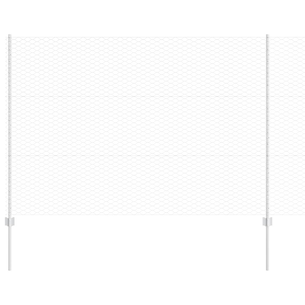 Vidaxl zeshoekig gaasgek met palen 25 x 1,5 m gegalvaniseerd staal