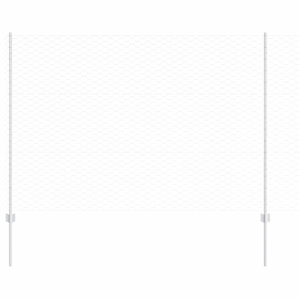 Vidaxl zeshoekig gaasgek met palen 25 x 1,5 m gegalvaniseerd staal