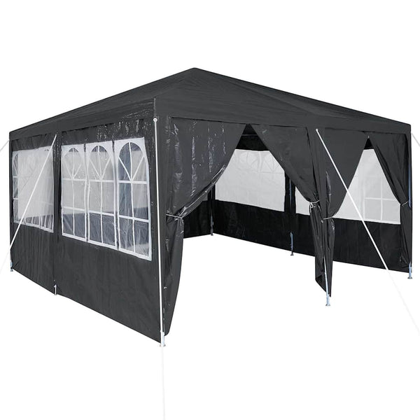 Vidaxl partytent 400 x 400 x 266 cm antracietkleurig polyetheen
