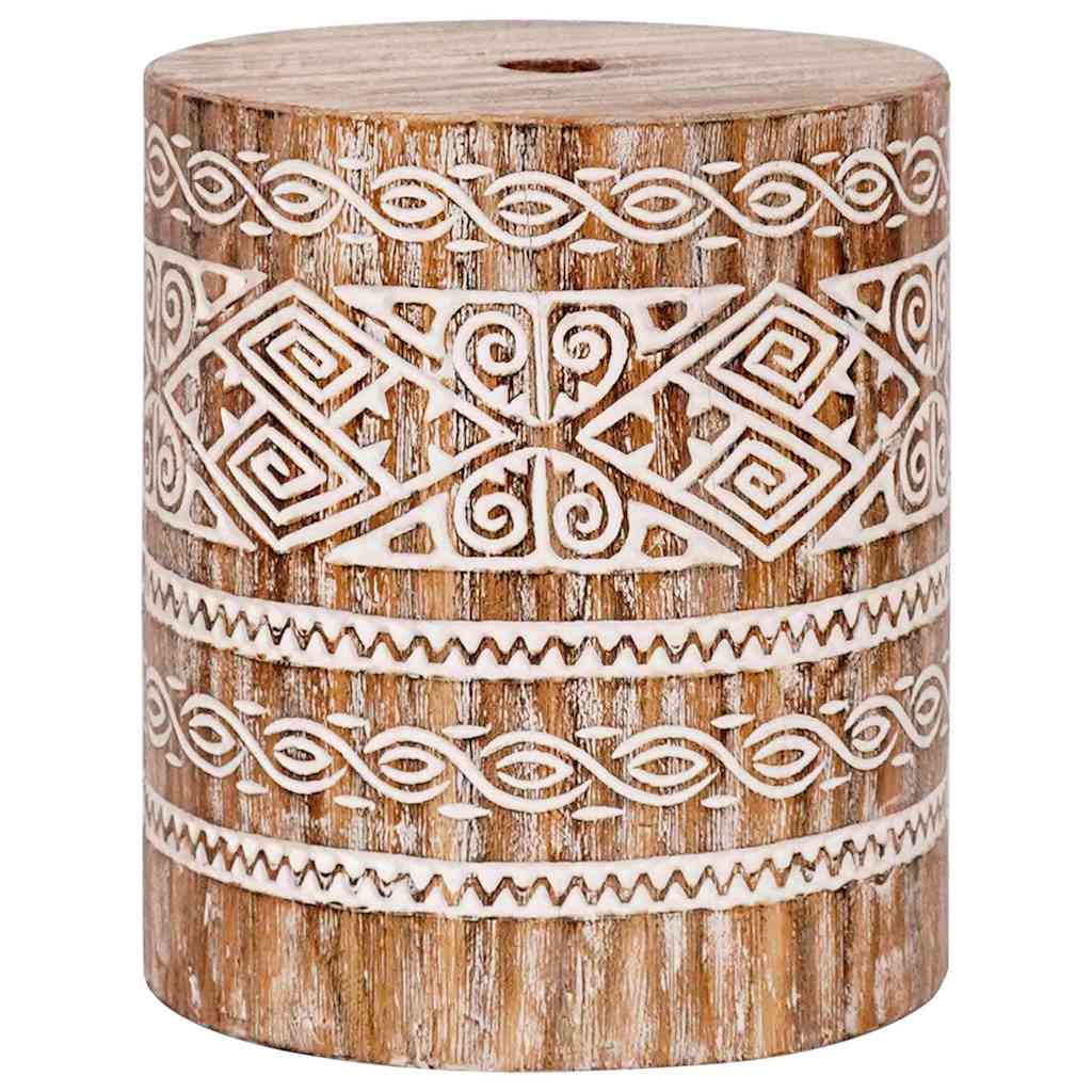 Vidaxl parasolvoet wit gewassen ø34 x 40 cm massief hout