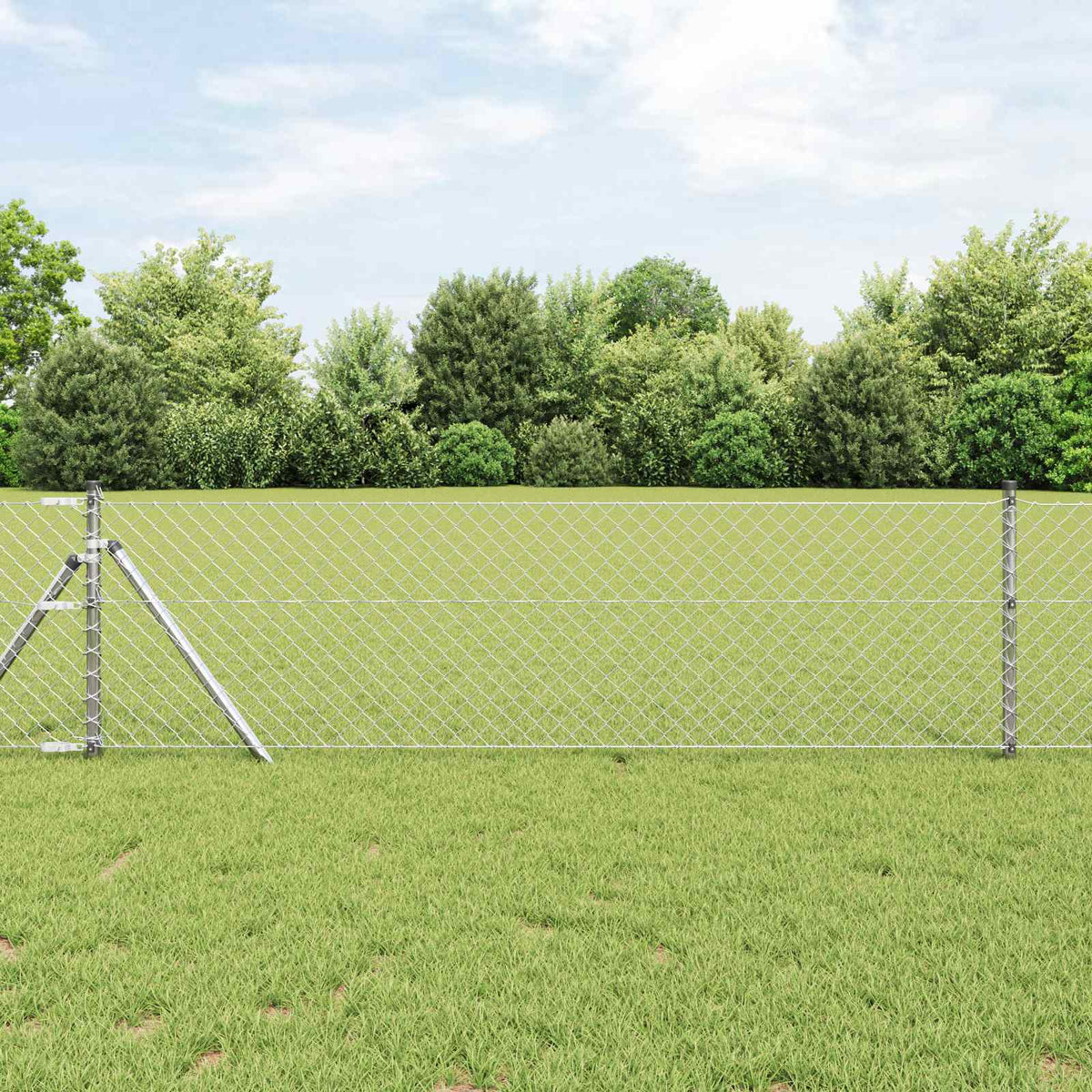 Vidaxl gaashek 25 x 0,6 m verzinkt staal zilver