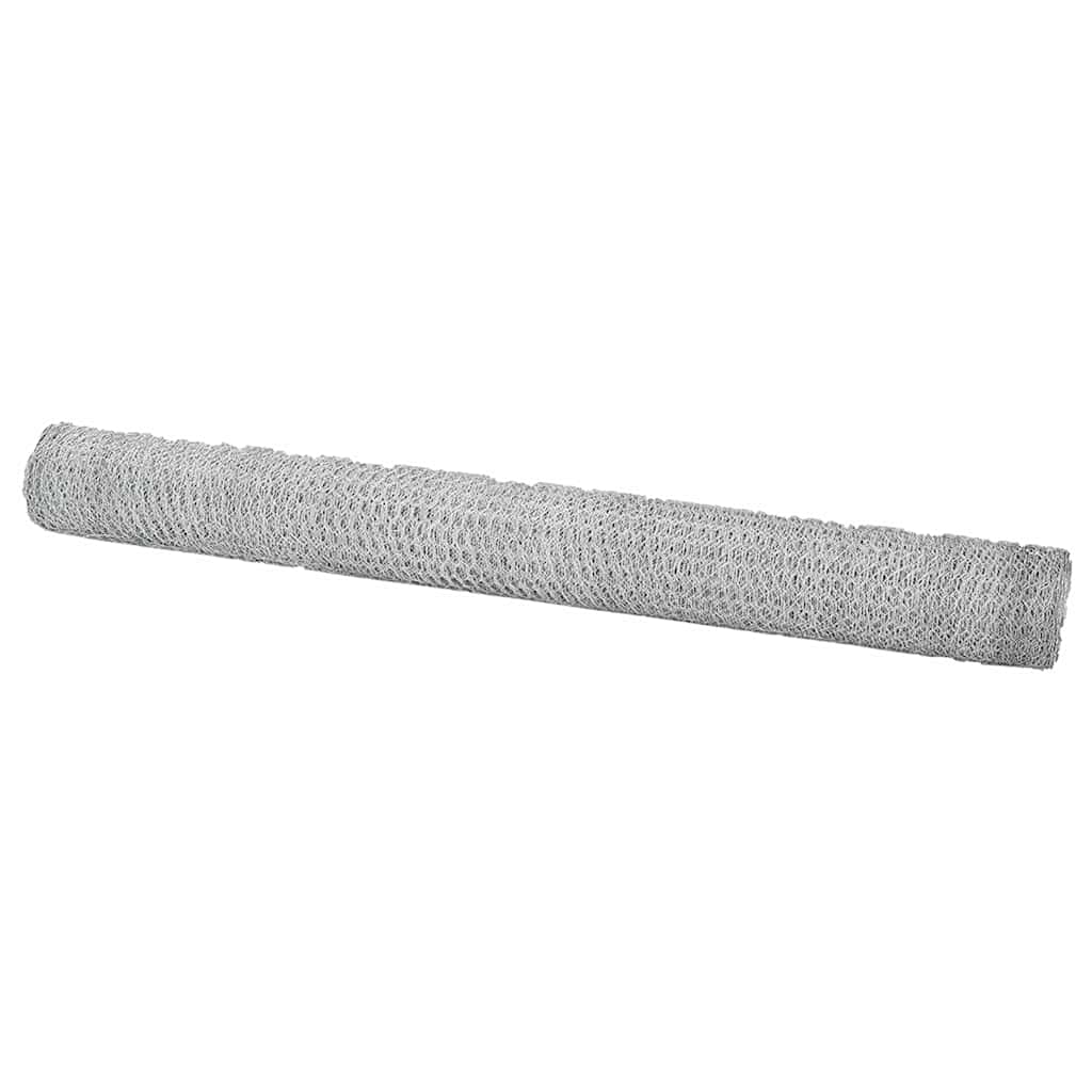 Vidaxl hexagon hek zilver 1,5 x 10 m gegalvaniseerd staal