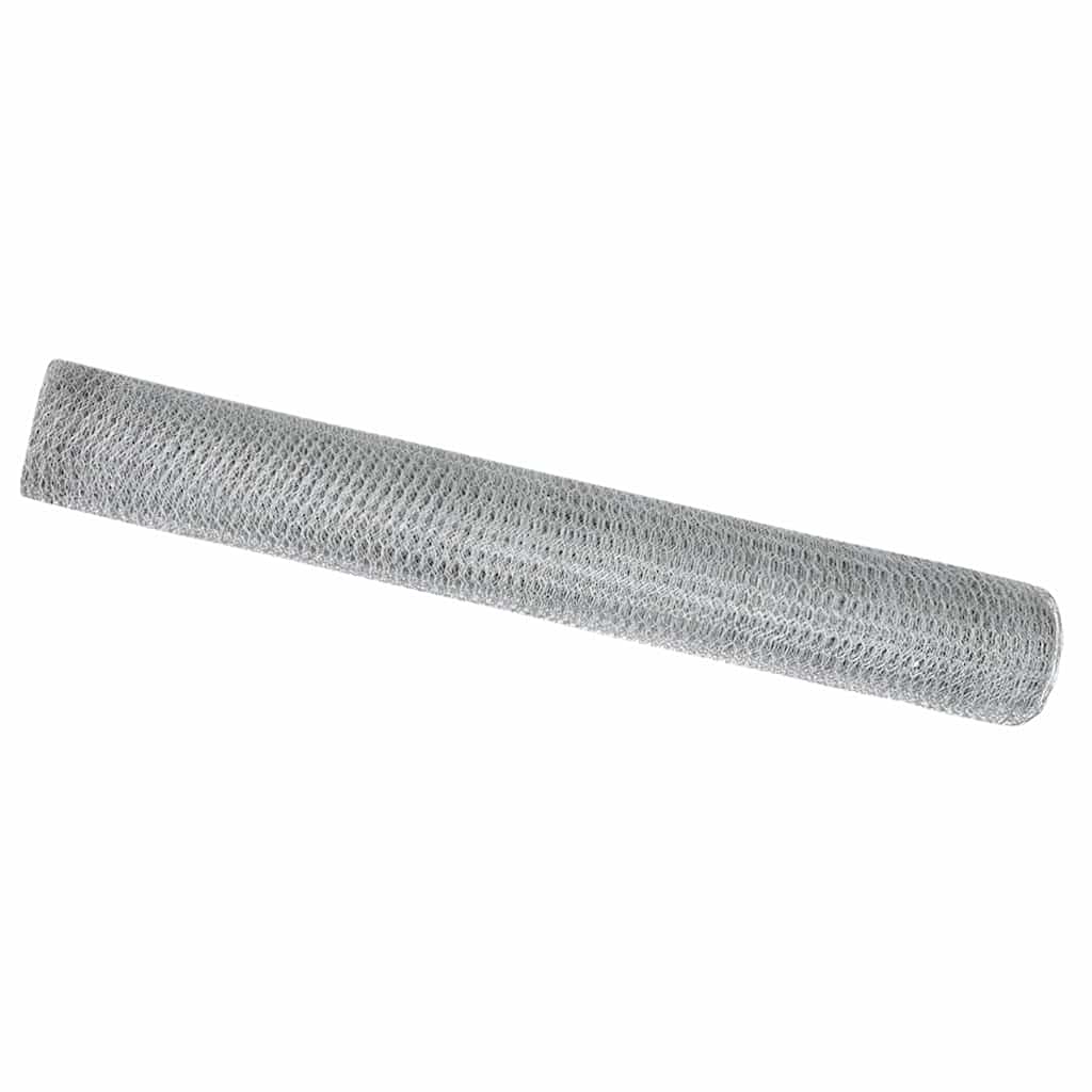 Vidaxl hexagon hek zilver 1,4 x 50 m gegalvaniseerd staal