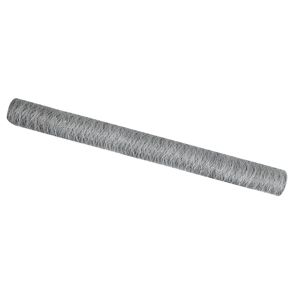 Vidaxl hexagon hek zilver 1,5 x 50 m gegalvaniseerd staal