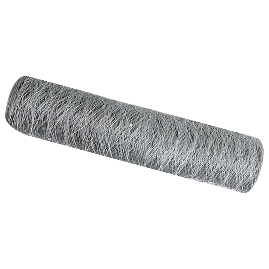 Vidaxl hexagon hek zilver 0,5 x 100 m gegalvaniseerd staal