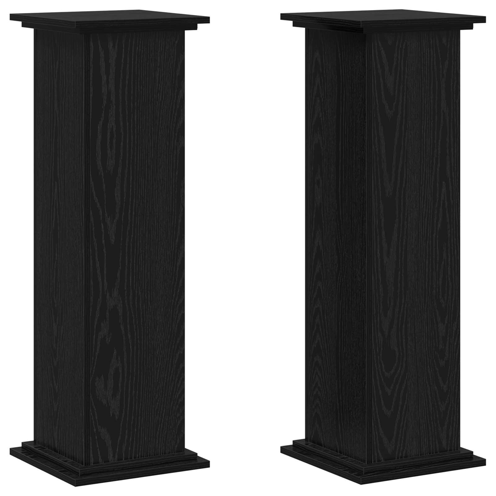 Vidaxl plantenstandaard zwart eiken 33 x 33 x 100 cm bewerkt hout