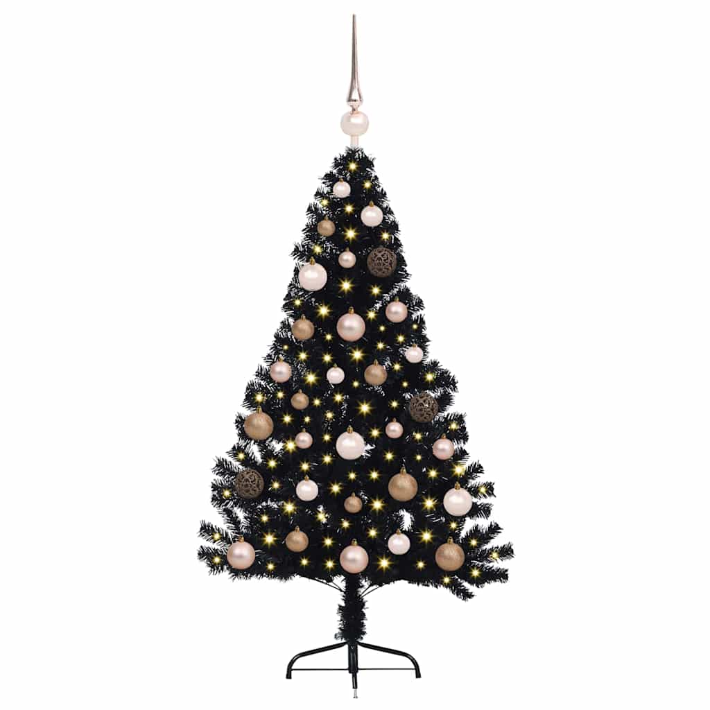 Vidaxl kunstmatig voorverlicht kerstboom met 150 led zwart 120 cm pvc