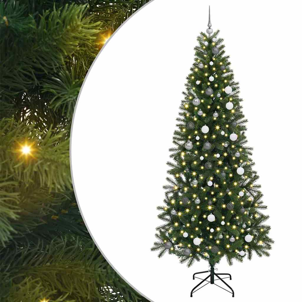 Vidaxl kunstkerstboom met 300 led met standaard groen 240 cm pe en pvc