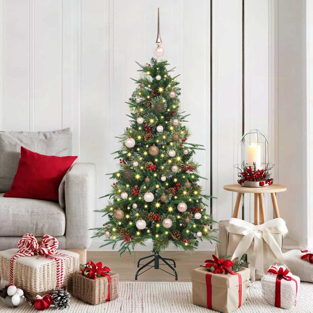 Vidaxl kunstmatige inklapbare kerstboom groen 150 cm pe en pvc