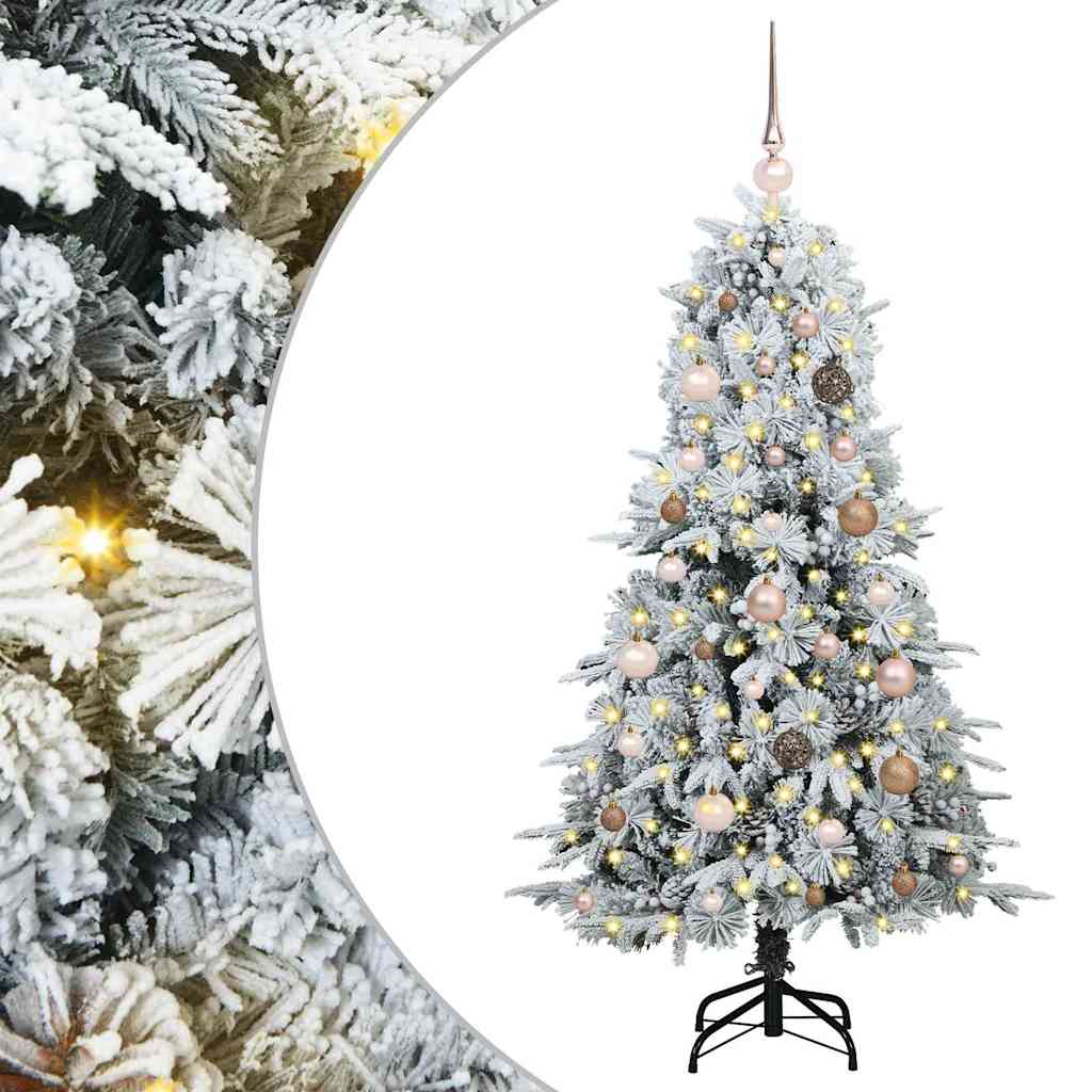 Vidaxl kunstmatige inklapbare kerstboom wit 150 cm pe en pvc