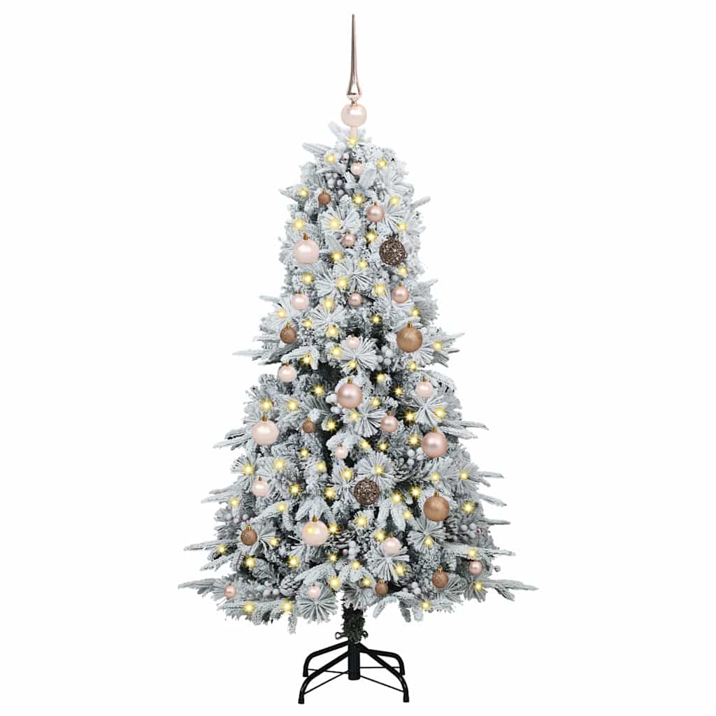 Vidaxl kunstmatige inklapbare kerstboom wit 150 cm pe en pvc