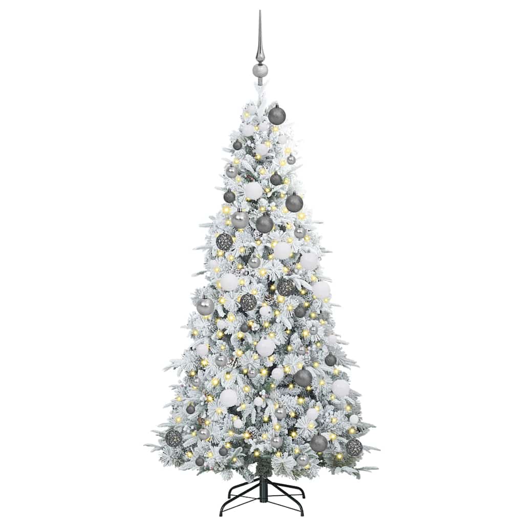 Vidaxl kunstmatige inklapbare kerstboom wit 180 cm pe en pvc