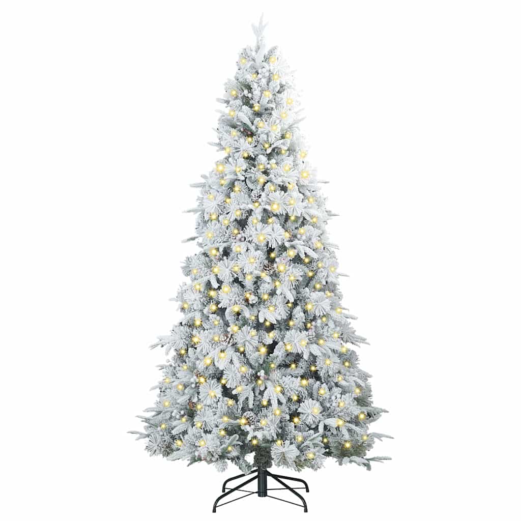 Vidaxl kunstmatige inklapbare kerstboom wit 210 cm pe en pvc