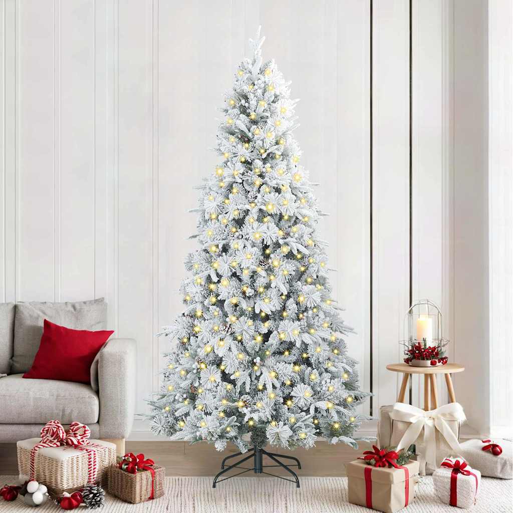 Vidaxl kunstmatige inklapbare kerstboom wit 240 cm pe en pvc