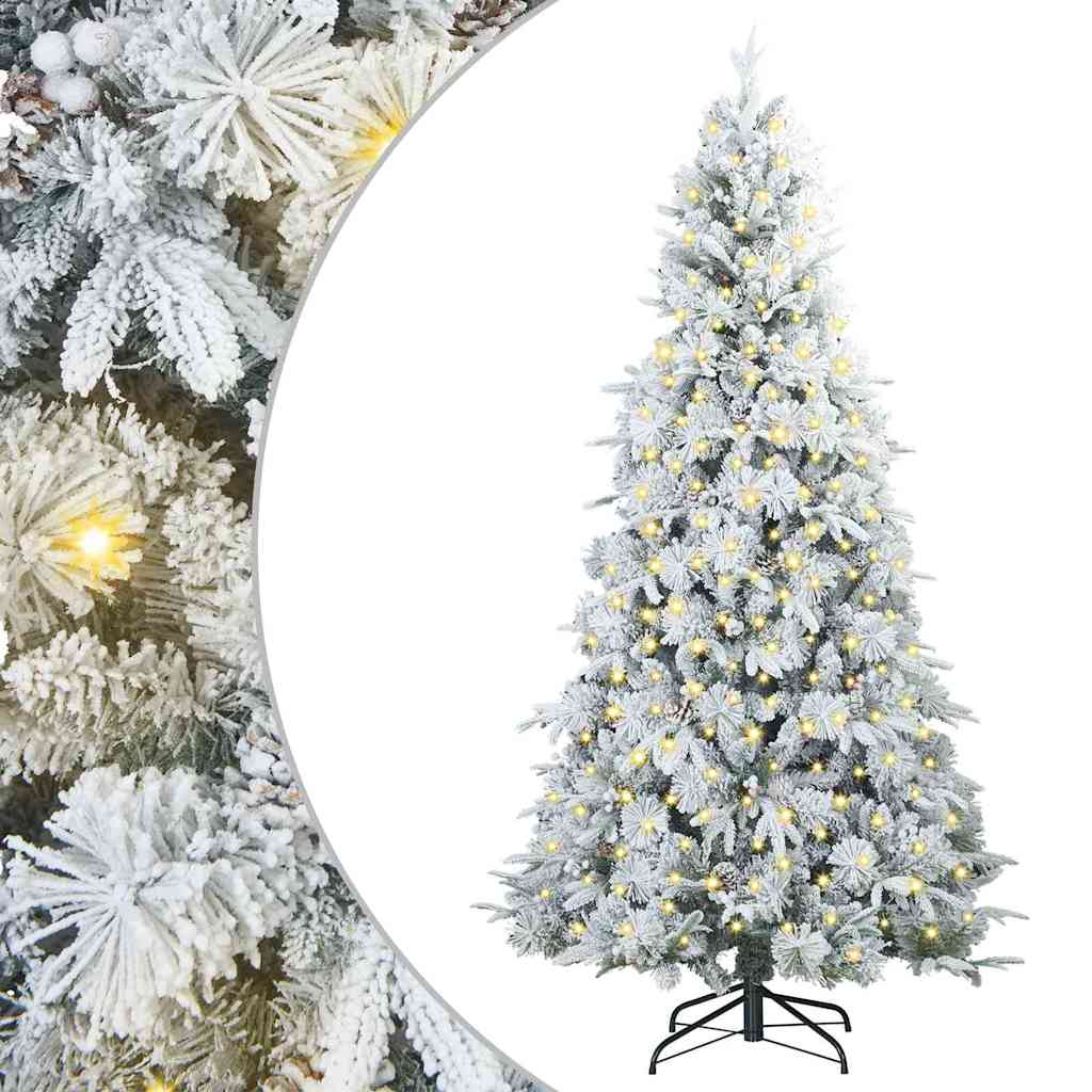 Vidaxl kunstmatige inklapbare kerstboom wit 240 cm pe en pvc