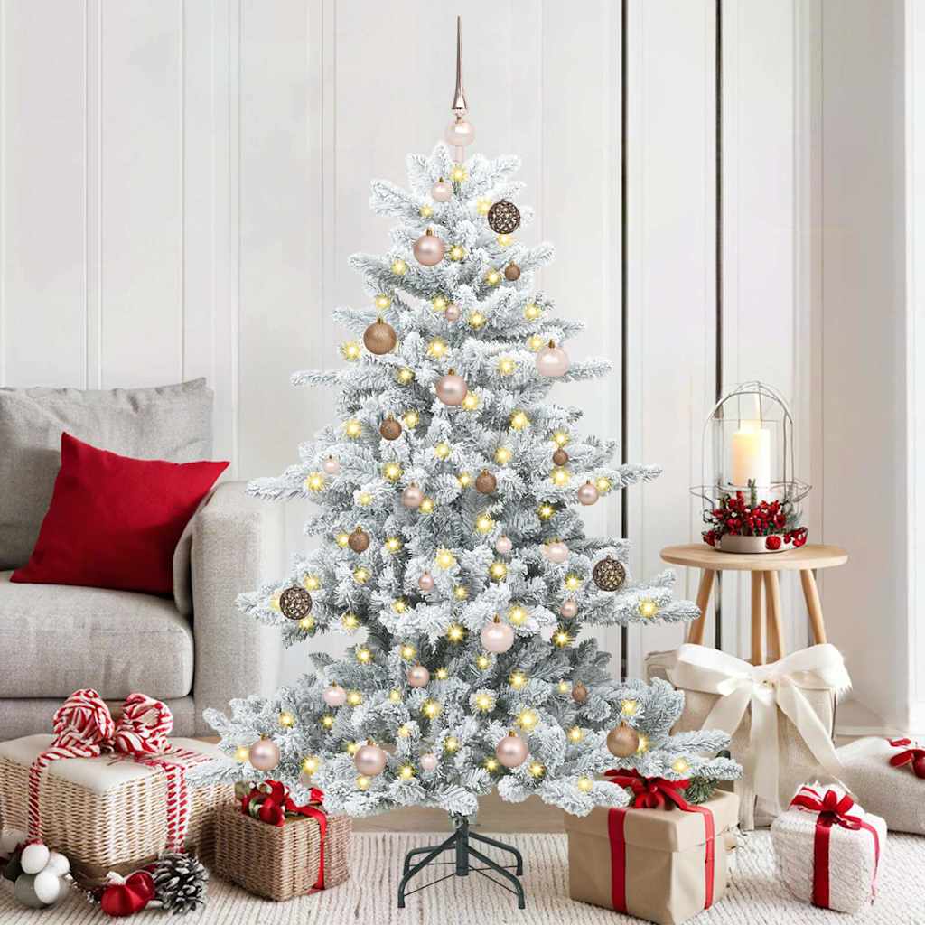 Vidaxl kunstmatige inklapbare kerstboom wit 150 cm pvc en staal
