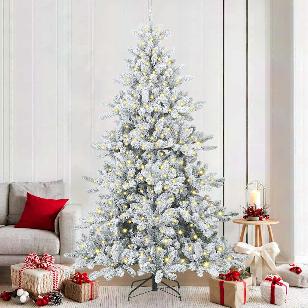 Vidaxl kunstmatige inklapbare kerstboom wit 210 cm pvc en staal